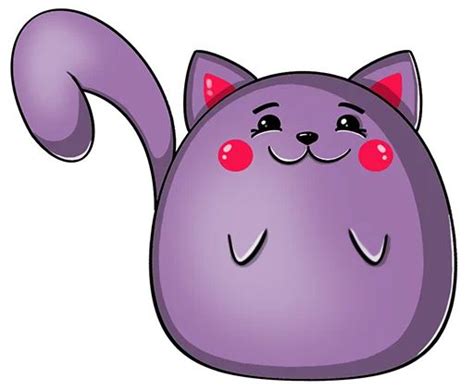 Purple Cat Stickers Set For Telegram