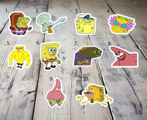 Spongebob Meme Sticker Pack Stickers Laptop Sticker Water Resistant ...