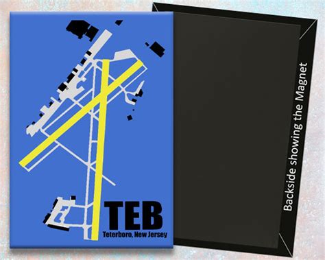 TEB Teterboro Airport Diagram Map Handmade 3.25 X 2.25 Magnet MM10031 ...