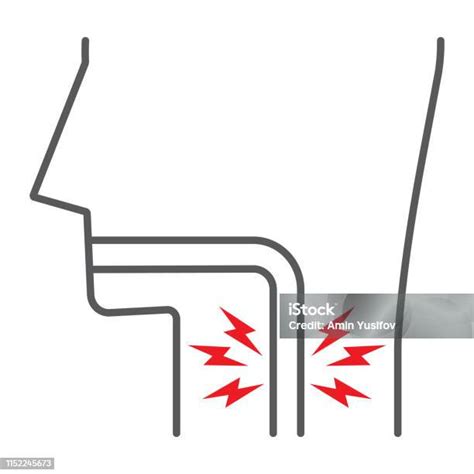 Zere Keel Dunne Lijn Icoon Lichaam En Pijn Ontstekings Teken Vector