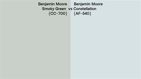 Benjamin Moore Smoky Green Vs Constellation Side By Side Comparison