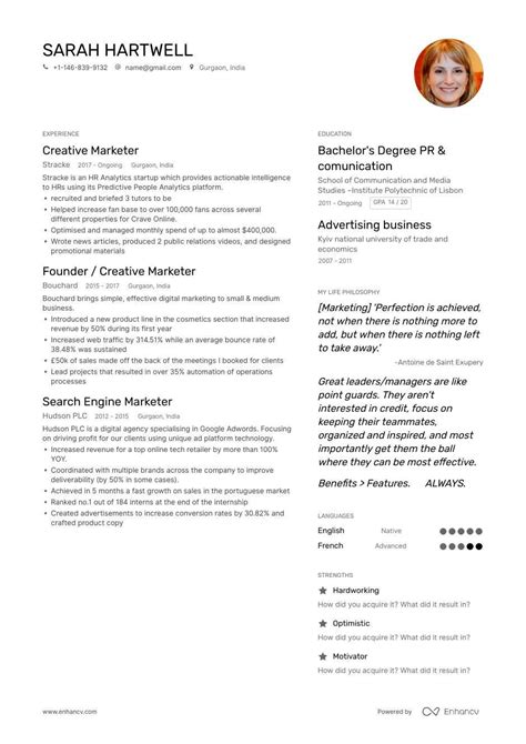 Creative Marketer Resume Examples, Skills, Templates & More for 2021