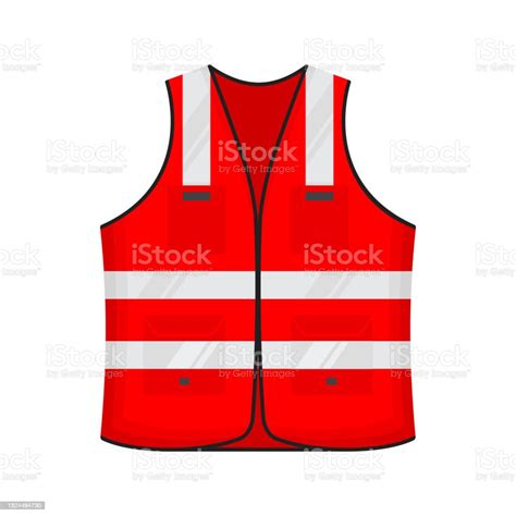 Safety Reflective Vest Icon Sign Flat Style Design Vector Illustration Stock Illustration