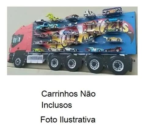 Carreta Caminhão 25 Carrinhos Hot Wheels Prateleira Parede Decoração HIRATA DECOR in 2024