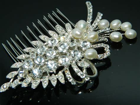 Crystal Pearl Bridal Hair Comb Rhinestone Hair Comb Crystal Etsy