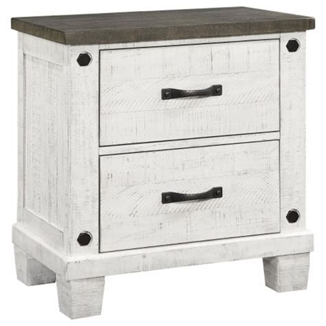 Lili Inch Nightstand Drawers Usb And Type C Ports White Pine