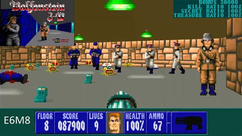 Wolfenstein 3d E6m8 100 I Am Death Incarnate With Commentary Youtube