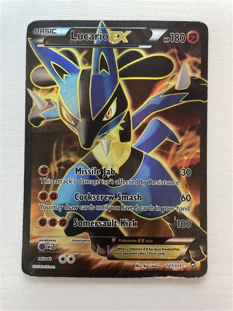 Pokemon Ultra Rare Full Art Holo Lucario Ex Xy Furious Fists