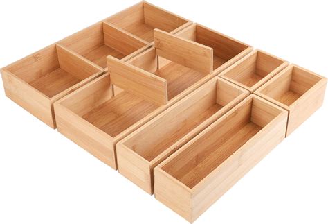 Amazon MDesign Bamboo Wood Kitchen Cabinet Drawer Organizer Tray