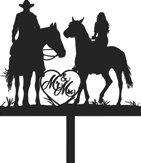 Wedding Cake Topper Couple Horses Cowgirl Cowboy Free Etsy Cake