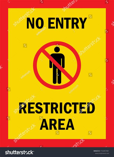 Vektor Stok No Entry Restricted Area Caution Sign Tanpa Royalti