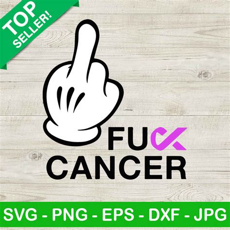 Fuck Cancer Mickey Hand Svg Breast Cancer Disney Svg Fuck Breast