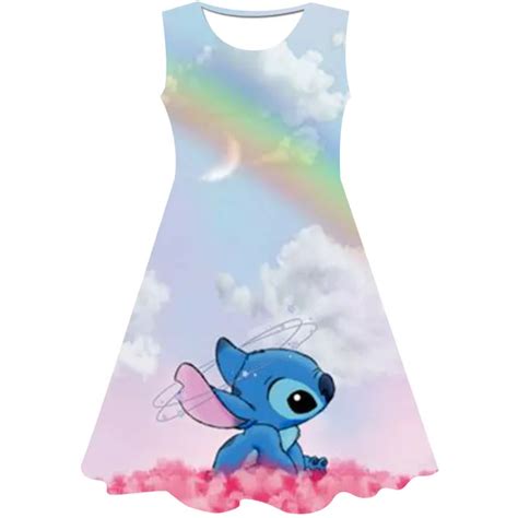 Girls Disney Dress Toddler Girls Clothes Stitch Princess Dress Party Birthday Little Girls ...