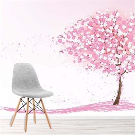 Cherry Blossom Tree Pink Tree Wallpaper Wall Mural