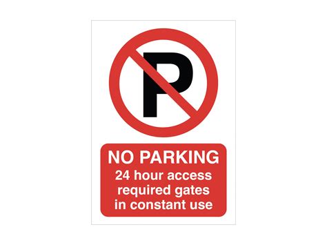 No Parking 24 Hour Access Gates P Sign Portrait | Imprint Signs & Graphics