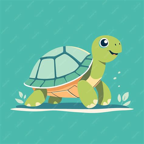 Cute Turtle Tortoise Cartoon Illustration Vector Clipart Design Premium Ai Generated Vector