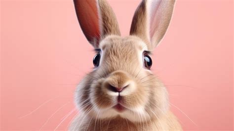 Premium Ai Image A Rabbit With A Pink Background