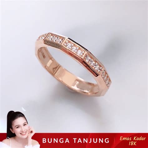 Jual CINCIN GEOMETRIC SIGMA B SANDRA DEWI EMAS 18K BUNGA TANJUNG