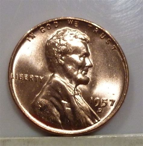 1957 D Gem BU RED Lincoln Wheat Cent 102 D For Sale Buy Now Online