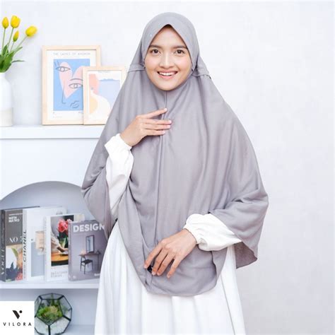 Jual Vilora Kerudung Sekolah Serut Jumbo Size XXXL Hijab Instan