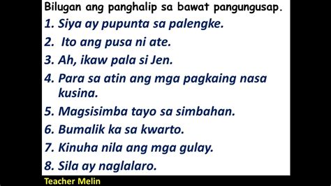 Halimbawa Ng Panghalip Panao Sa Pangungusap Mga Paksa