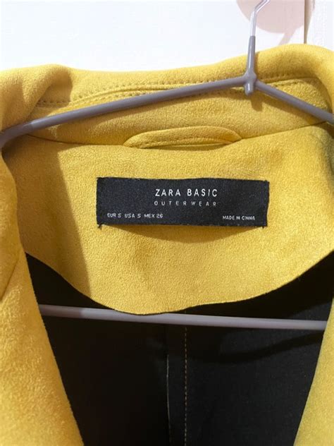 Zara Suede Mustard Yellow Biker Jacket Womens Fashion Coats Jackets