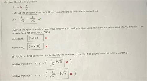 [answered] Consider The Following Function F X 5x 1 X A Find