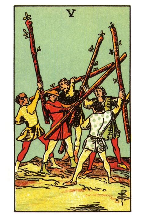 Five Of Wands Tarot Card Meanings Love Reversed More Artofit