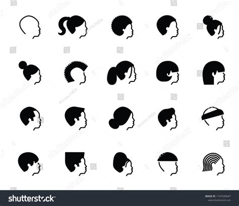 Hair Style Icon Set Royalty Free Stock Vector 1107549647