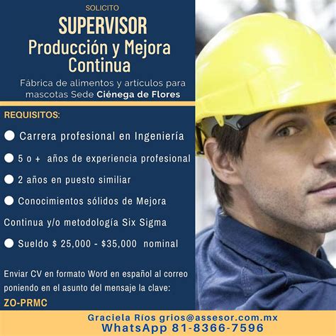 Supervisor Produccion Y Mejora Continua