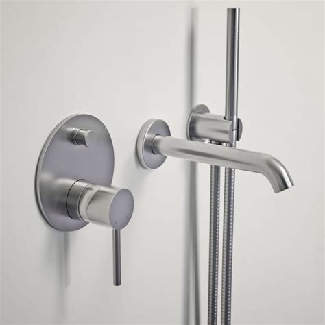 Lusso Luxe Wall Mounted Bath Tap With Valve And Handheld Shower Kit