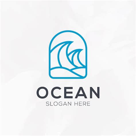 Ondas do mar em um logotipo de círculo modelo de design simples e