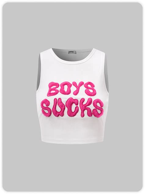 Y2k White Boys Letter Party Top Tank Top And Cami Kollyy