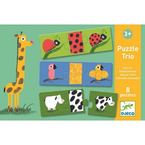 Djeco Üçlü Puzzle Naked Animals Isabel Abbey