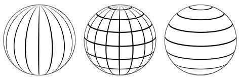 Globe D Model Earth Or Planet Meridian Parallel Vector Image