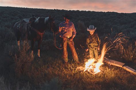 Cowboy Campfire Cookout Stock Photo Download Image Now Cowboy