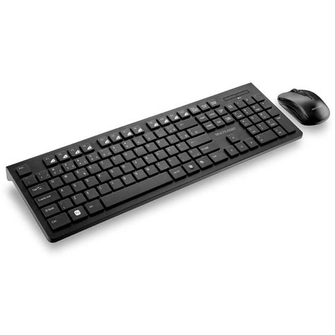 Teclado E Mouse Sem Fio Multilaser Slim 2 4Ghz ABNT 2 Preto TC212