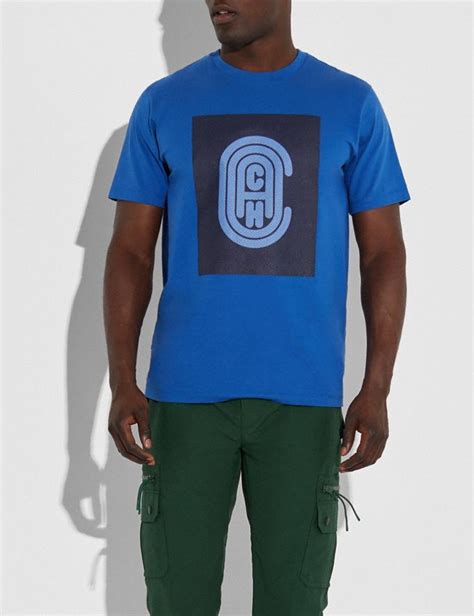 Coach Coach T-Shirt Bright Blue Men Ready-to-Wear Tops & Bottoms Alternate View 1