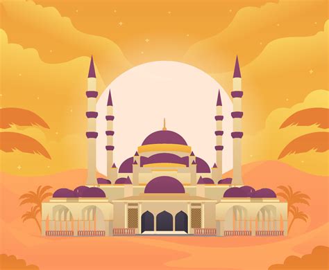 Desert Mosque Background Vector Art & Graphics | freevector.com