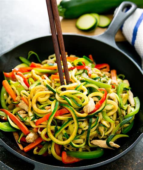 Stir Fry Zucchini Noodles Chow Mein Kirbies Cravings