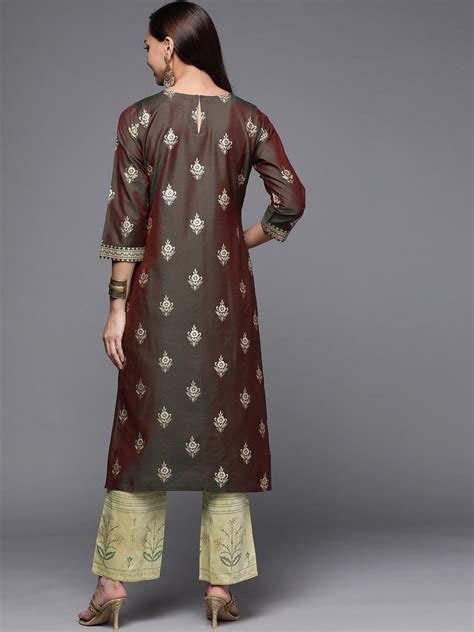 Buy Olive Yoke Design Silk Kurta Online At Rs 499 Libas