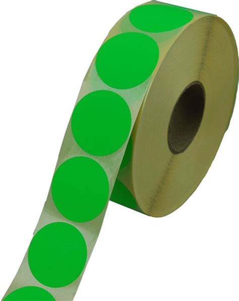 Etiket Reclame Etiket Papier Mm Fluor Groen Rol