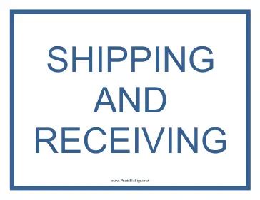 Printable Shipping and Receiving Sign