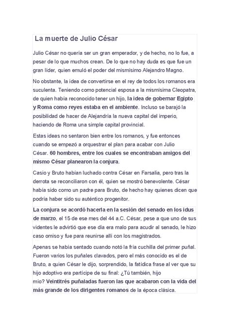 La muerte de Julio César - La muerte de Julio César Julio César no