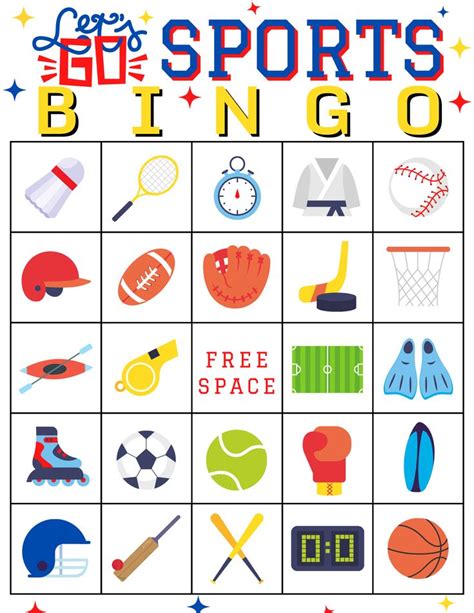 Sports Bingo Printable Downloadable Bingo Game Let S Go Sports Themed Bingo 30 Unique Bingo