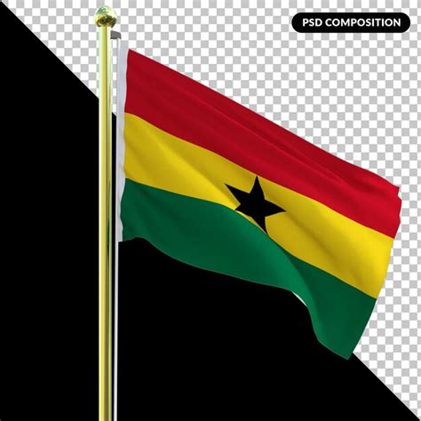 Bandera Nacional De Ghana Aislada D Premium Psd Archivo Psd Premium