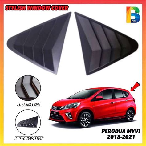 MUSTANG WINDOW COVER PERODUA MYVI Years 2018 2022 Sport Shark Fin