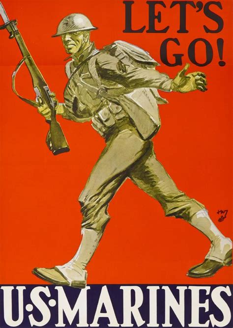 Lot 101 2pc Wwii Lets Go Us Marines Recruitment Posters 40x28