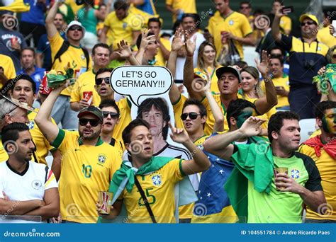 Brazilian soccer fans editorial stock image. Image of soccer - 104551784