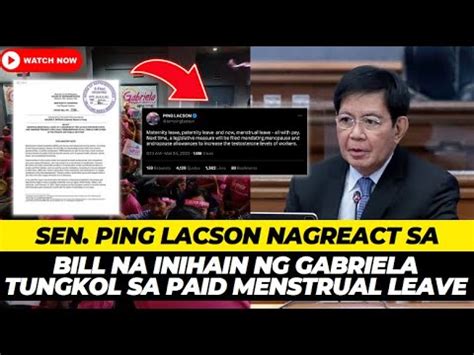 SENADOR PING LACSON NAGREACT SA BILL TUNGKOL SA PAID MENSTRUAL LEAVE NG